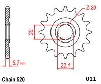 Moto-Master - Front Sprocket 520 15T - Bild 3