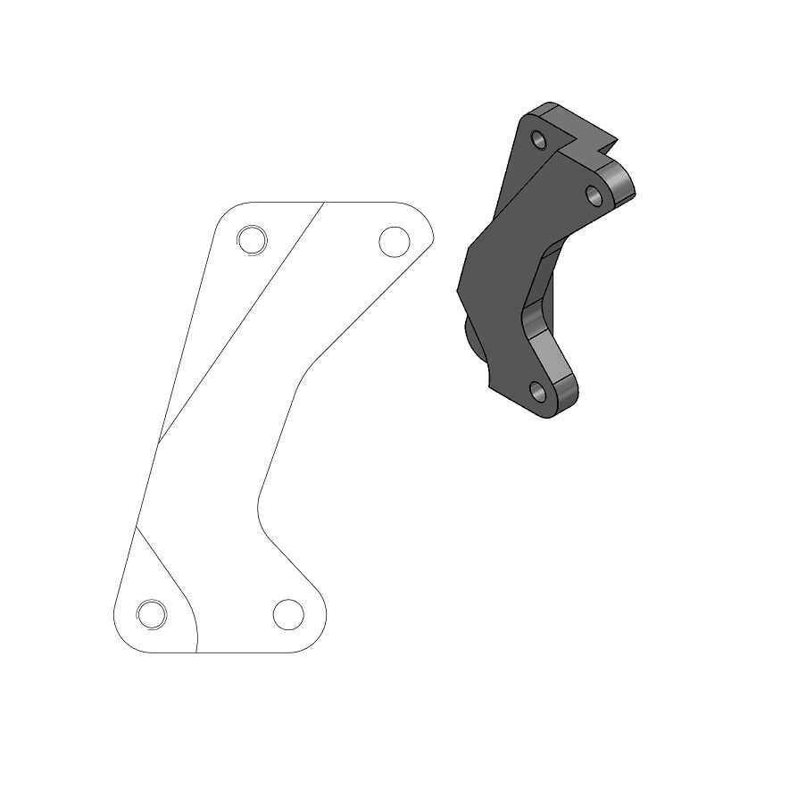 Moto-Master - Brake Caliper Relocation Bracket Sm Street 320Mm
