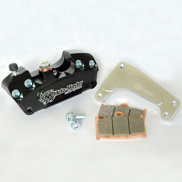 Moto-Master - Brake Caliper Kit 4 Piston Caliper + Adapter Sm Racing Black