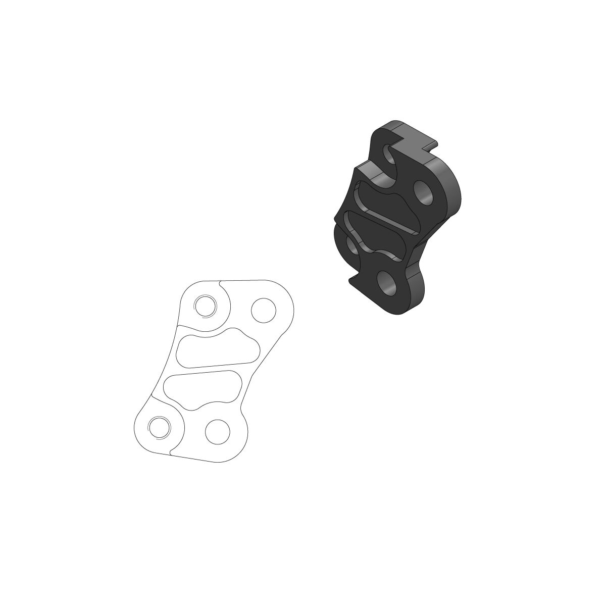 Moto-Master - Brake Caliper Relocation Bracket 260Mm