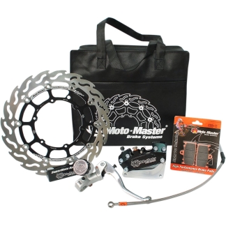 Moto-Master - Sm Race Kit: 300Mm Floating Flame, Brake Pads/Line,4 Piston Caliper/Bracket, Radial Master Cylinder