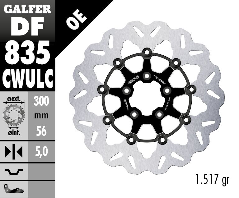 Galfer - Brake Rotor Floating Wave Black - Bild 2