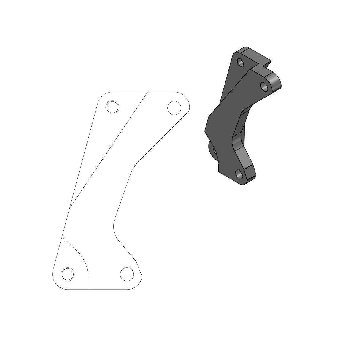 Moto-Master - Relocation Bracket Brake Caliper Sm Street 320Mm - Bild 2